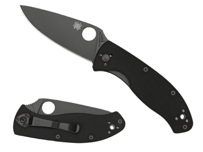 Spyderco 3.39" Serrated 8Cr13MoV Blade Black G10 Handle Knife