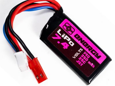Air Raid Airsoft Li-Po 7.4V 250mAh 25C Rechargeable Battery, Black