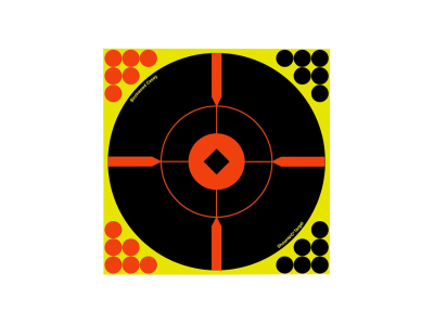 Birchwood  Shoot-N-C Reactive Target Black/Yellow/Red 12" Bullseye BMW, Black/Red, 5
