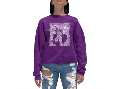 LA Pop Art Women's Word Art Crewneck Sweatshirt - UNCLE SAM, 4XL, Purple