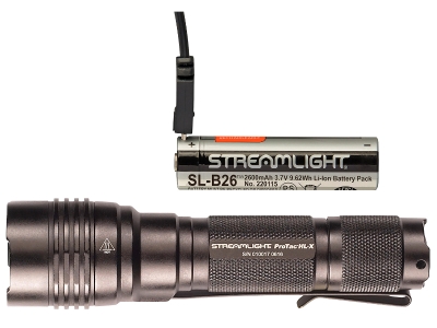 Streamlight ProTac HL-X USB Flashlight Black Anodized 65/400/1000 Lumens White LED