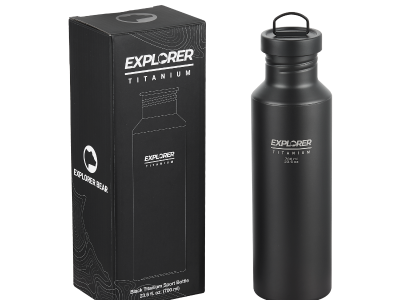 Explorer Bear Black Titanium 700ml Water Bottle