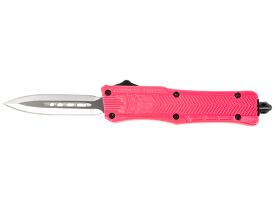 CobraTec 2.75" OTF Dagger Knife D2 Pink Aluminum Handle