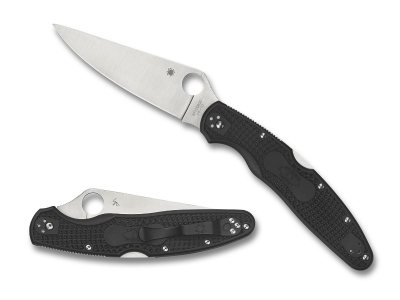 Spyderco 4.39" Folding VG-10 Satin Blade Black Textured FRN Handle