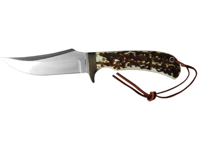 Uncle Henry 4.25" Skinner Hunting Knife, Staglon Handle, Sheath