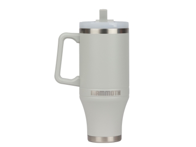 Mammoth Ascent 40 oz Tumbler with Handle and Straw, Light Grey