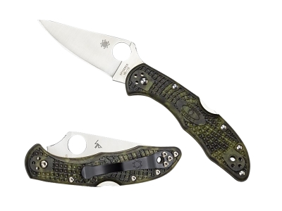 Spyderco 2.9" VG-10 Blade Zome Green FRN Handle Folding Knife