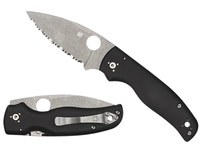 Spyderco 3.58" CPM S30V Blade Black G10 Handle Folding Tactical Knife