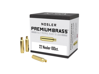 Nosler Premium Brass Unprimed Rifle Cases, .22 Nosler, 100