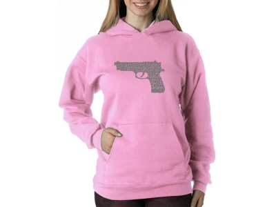 LA Pop Art Women's Word Art Hooded Sweatshirt -RIGHT TO BEAR ARMS, 4XL, Pink