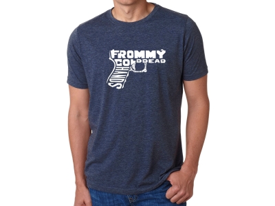 LA Pop Art Men's Premium Blend Word Art T-shirt - Out of My cold Dead Hands Gun, Large, Navy Blue