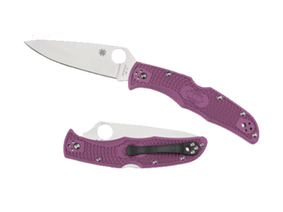 Spyderco 3.75" VG-10 Blade Purple FRN Handle Folding Knife