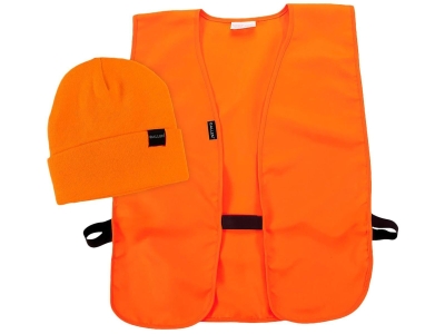 Allen Stocking Cap & Vest Combo, Men's, M/L, Blaze Orange