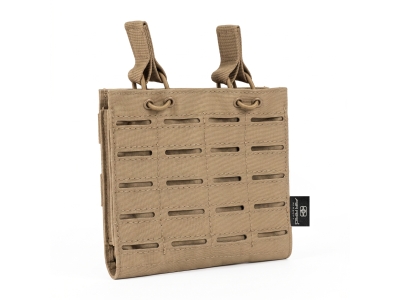 Air Raid Laser Cut MOLLE Tan Rifle Magazine Pouch Double Mag Carrier, One Size Fits Most