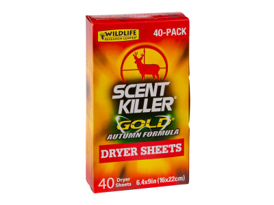 Wildlife Research Center Scent Killer Gold Autumn Formula Dryer Sheets, 40 Pack