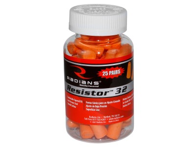 Radians Disposable Foam Earplugs, 25 Pairs, NRR 32