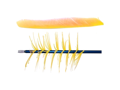 Trueflight Spiral Wrap Flu-Flu Feathers, Yellow, 100