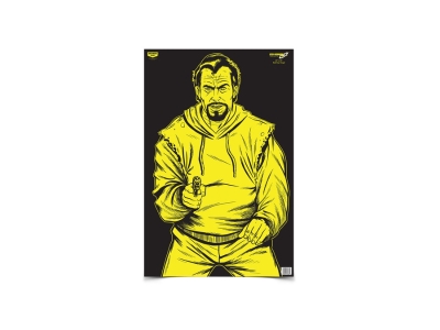 Birchwood  EZE-Scorer Silhouette Paper Target, Black/Yellow, 5