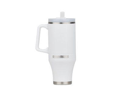 Mammoth Ascent 40 oz Tumbler with Handle and Straw, White