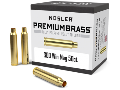 Nosler Premium Brass Unprimed Rifle Cases, .300 Winchester Magnum, 50