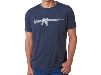 LA Pop Art Men's Premium Blend Word Art T-shirt - RIFLEMANS CREED, Large, Navy Blue