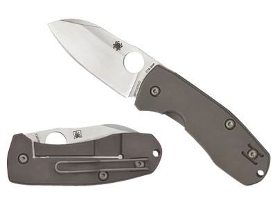 Spyderco 2.52" CTS XHP Blade Stonewashed Titanium Handle Knife