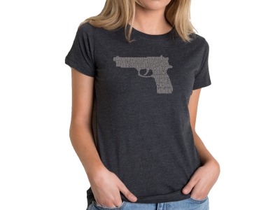 LA Pop Art Women's Premium Blend Word Art T-shirt - RIGHT TO BEAR ARMS, XXL, Black