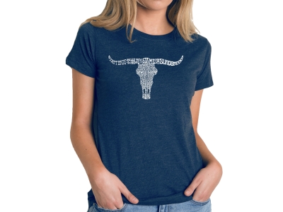 LA Pop Art Women's Premium Blend Word Art T-shirt - Names of Legendary Outlaws, XXL, Navy Blue