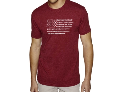 LA Pop Art Men's Premium Blend Word Art T-shirt - Glory Hallelujah Flag