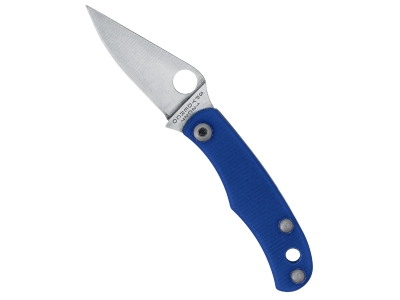 Spyderco 1.27" 12C27 Blade Blue G10 Handle Folding Knife