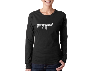 LA Pop Art Women's Word Art Long Sleeve T-Shirt - AR-15 2nd Amendment Word Art
