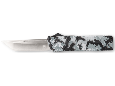 CobraTec 3.25" OTF Knife D2 Tanto Winter Digi Camo Aluminum Handle