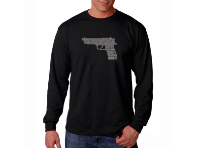 LA Pop Art Men's Word Art Long Sleeve T-shirt - RIGHT TO BEAR ARMS, 4XL, Black