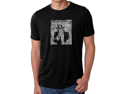 LA Pop Art Men's Premium Blend Word Art T-shirt - UNCLE SAM, XXL, Black