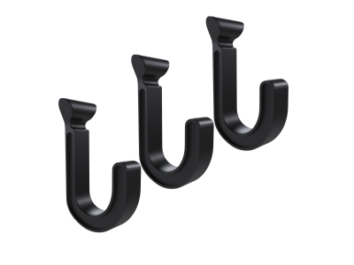 Hang It Simple Hanging Storage Small Plastic Hooks 3pk, Black