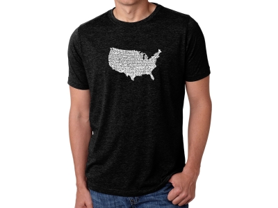 LA Pop Art Men's Premium Blend Word Art T-shirt - THE STAR SPANGLED BANNER, XXXL, Black