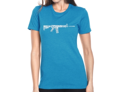 LA Pop Art Women's Premium Blend Word Art T-shirt - AR-15 2nd Amendment Word Art, XXL, Turquoise