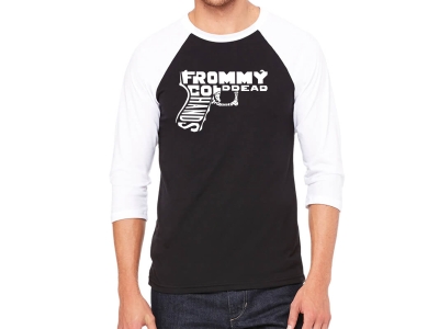LA Pop Art Men's Raglan Baseball Word Art T-shirt - Out of My cold Dead Hands Gun, XXXL, Black/White