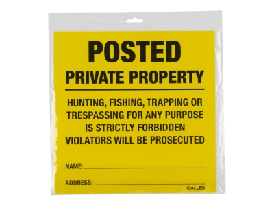 Allen Posted No Trespassing Sign, 12-Pack