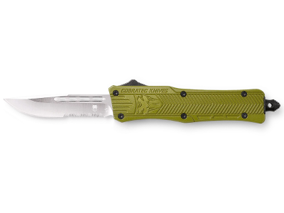 CobraTec 2.75" OTF Drop Point D2 Blade OD Green Aluminum Handle