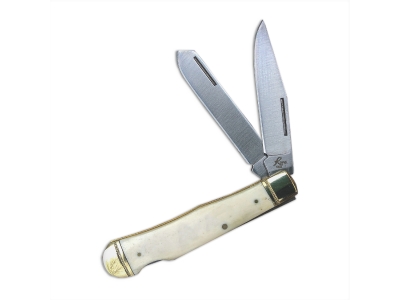 ABKT Double Action Lockback Trapper, White