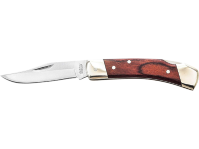 Uncle Henry Clip Point Folding Pocket Knife 3.7" Wood Handle w/Sheath