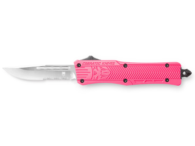 CobraTec 2.75" OTF Drop Point D2 Blade Pink Aluminum Handle