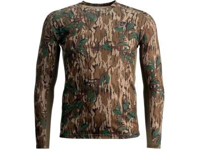Blocker Finisher Turkey LS Performance Tee MO Greenleaf Medium, Mossy Oak Greenleaf