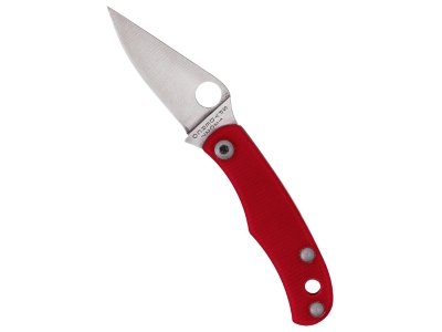 Spyderco 1.27" 12C27 Blade Red G10 Handle Folding Knife