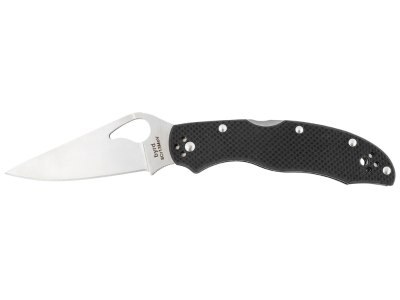 Spyderco 3.39" Folding Clip Point 8Cr13MoV Blade Black G10 Handle