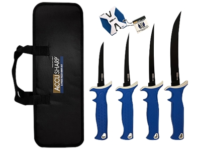 AccuSharp Fillet Knife Kit 4.758" Blue Handle w/Sharpener