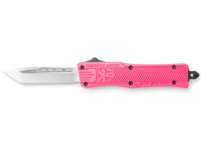 CobraTec 2.75" OTF Tanto Knife D2 Pink Aluminum Handle