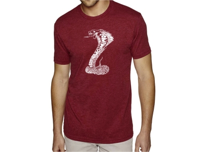 LA Pop Art Men's Premium Blend Word Art T-shirt - Types of Snakes, XXL, Red