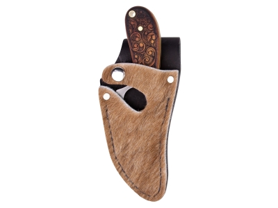 Whiteknuckler Convertible C7 - Leatherwood Stonewashed 154CM, Brindle, Fixed Blade